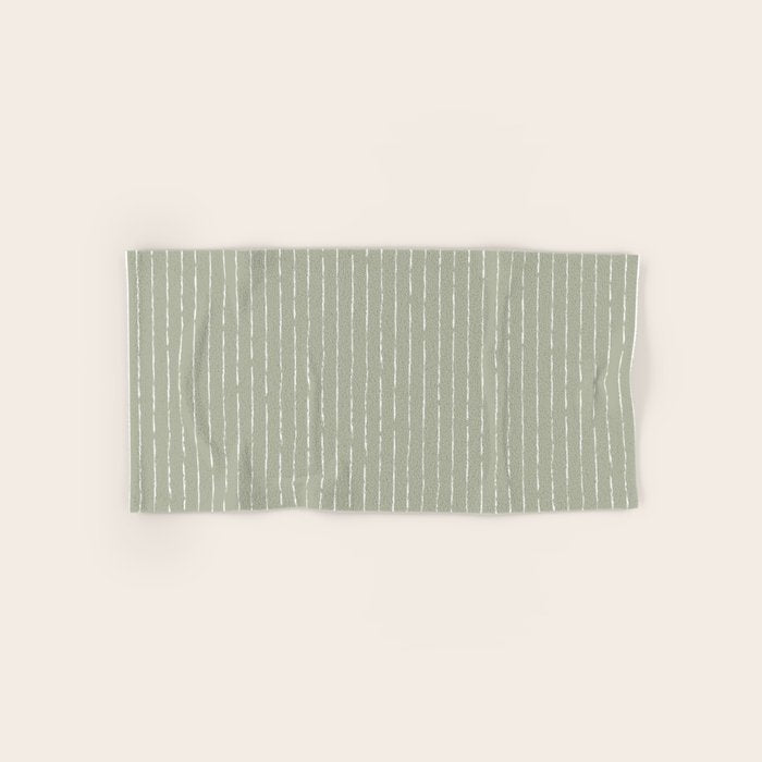 Lines II (Linen Sage) Bath Towel Gallery Image 1