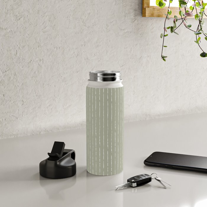 Lines II (Linen Sage) Water Bottle Gallery Image 4