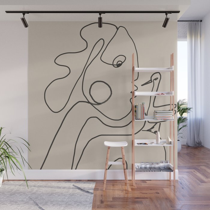 Gentle Abstract Line 5 Wall Mural Gallery Image 1
