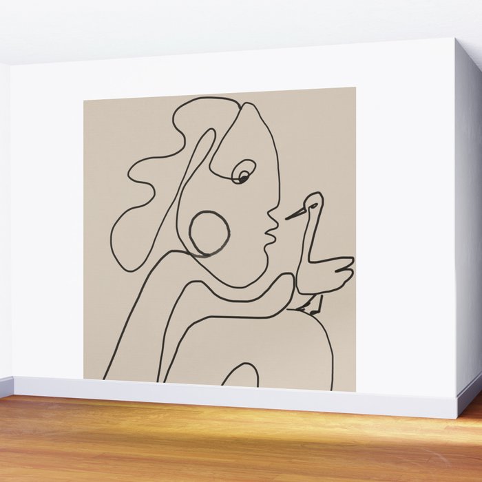 Gentle Abstract Line 5 Wall Mural Gallery Image 2