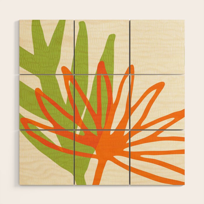 All Day Everyday in Green and Orange Nature Wood Wall Art Gallery Image 1