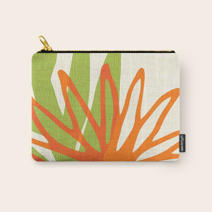 All Day Everyday in Green and Orange Nature Carry All Pouch Gallery Image 1