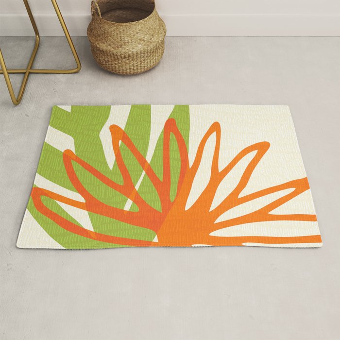 All Day Everyday in Green and Orange Nature Rug Gallery Image 1