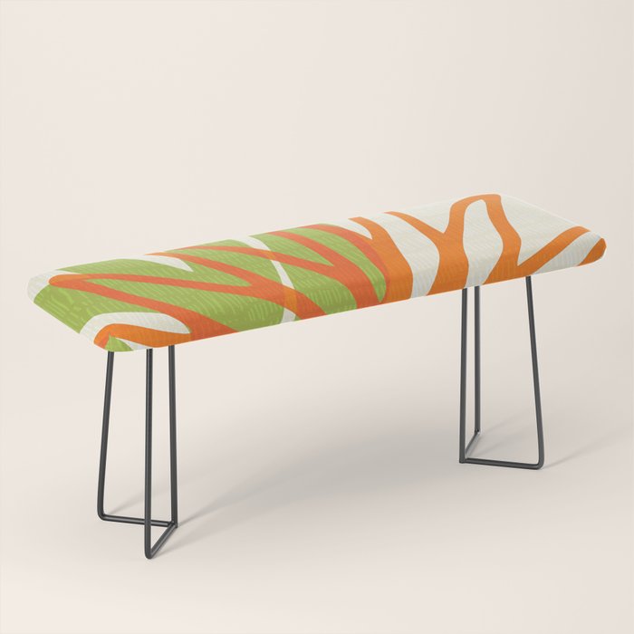 All Day Everyday in Green and Orange Nature Bench Gallery Image 1