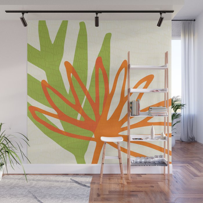 All Day Everyday in Green and Orange Nature Wall Mural Gallery Image 1