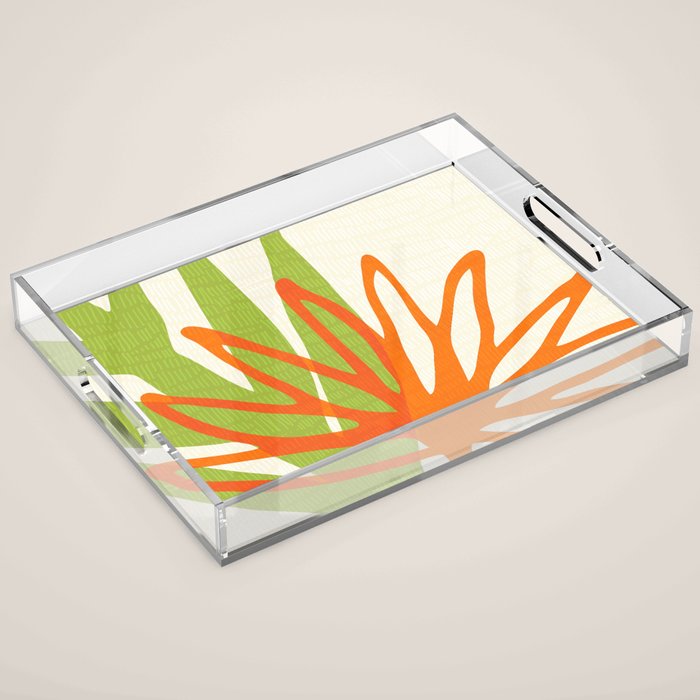 All Day Everyday in Green and Orange Nature Acrylic Tray Gallery Image 1