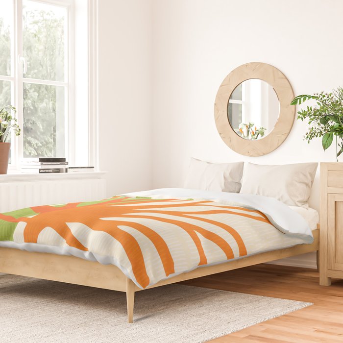 All Day Everyday in Green and Orange Nature Duvet Cover Gallery Image 2