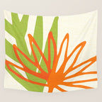All Day Everyday in Green and Orange Nature Wall Tapestry Gallery Image 4
