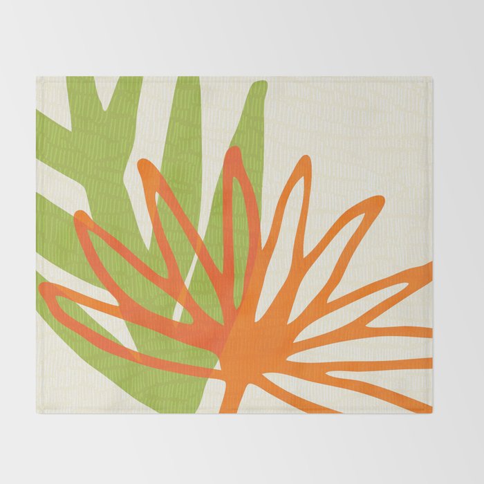 All Day Everyday in Green and Orange Nature Throw Blanket Gallery Image 2