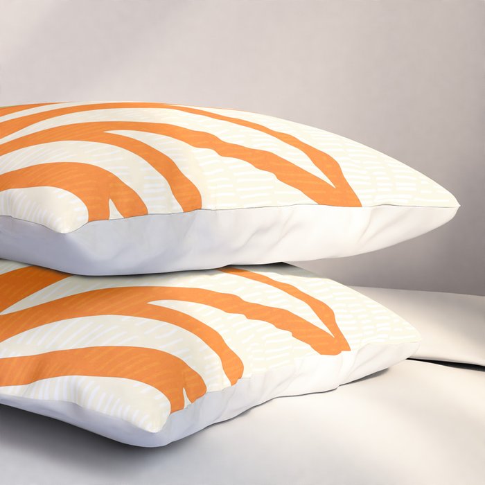 All Day Everyday in Green and Orange Nature Pillow Sham Gallery Image 3