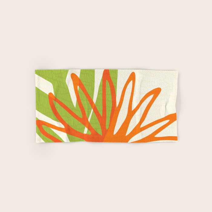 All Day Everyday in Green and Orange Nature Bath Towel Gallery Image 1