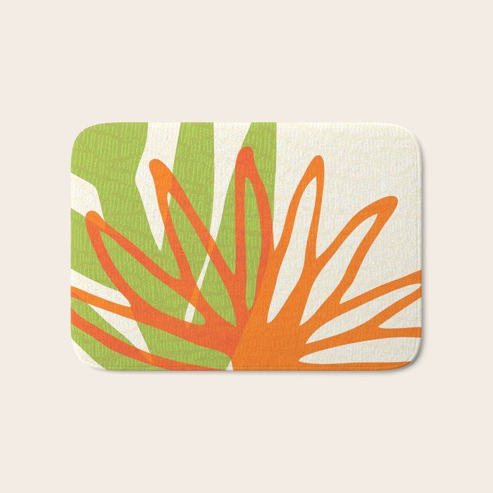 All Day Everyday in Green and Orange Nature Bath Mat Gallery Image 1