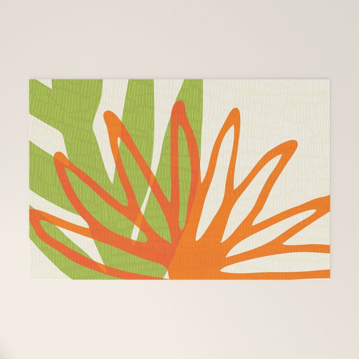 All Day Everyday in Green and Orange Nature Welcome Mat Gallery Image 1