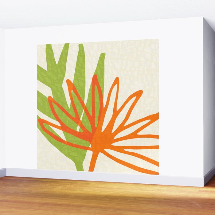 All Day Everyday in Green and Orange Nature Wall Mural Gallery Image 2