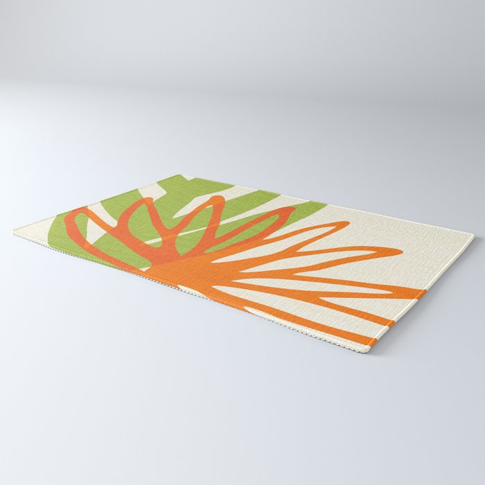 All Day Everyday in Green and Orange Nature Rug Gallery Image 3