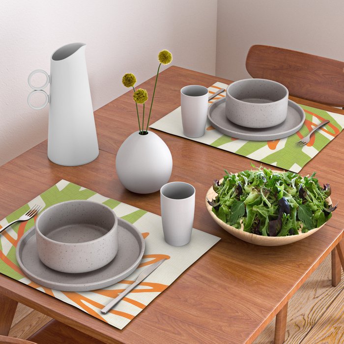 All Day Everyday in Green and Orange Nature Placemat Gallery Image 2