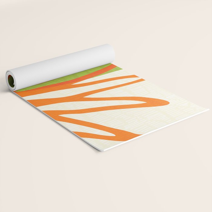 All Day Everyday in Green and Orange Nature Yoga Mat Gallery Image 2