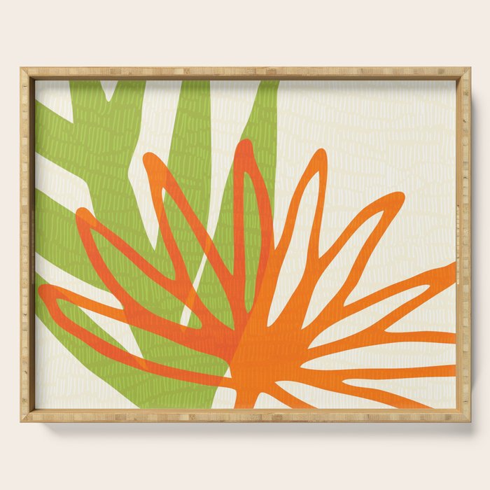 All Day Everyday in Green and Orange Nature Serving Tray Gallery Image 1