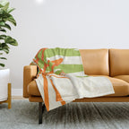 All Day Everyday in Green and Orange Nature Throw Blanket Gallery Image 1