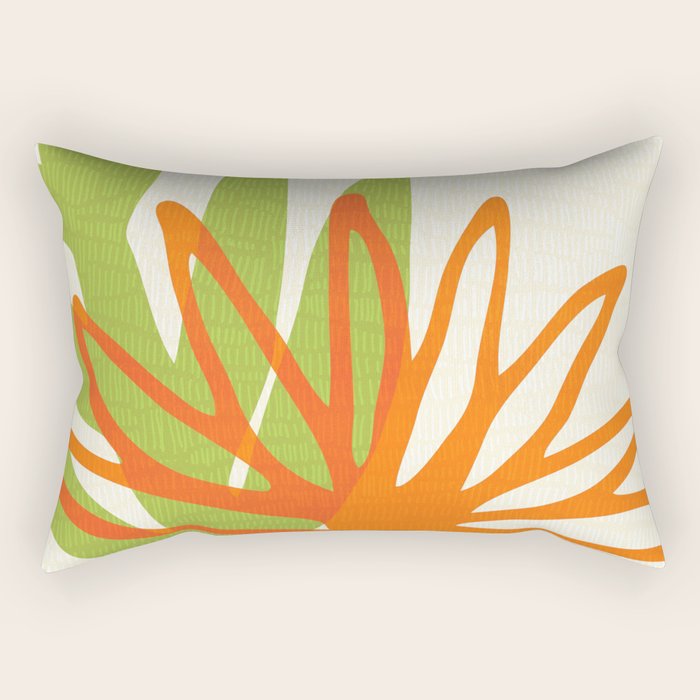 All Day Everyday in Green and Orange Nature Rectangular Pillow Gallery Image 1