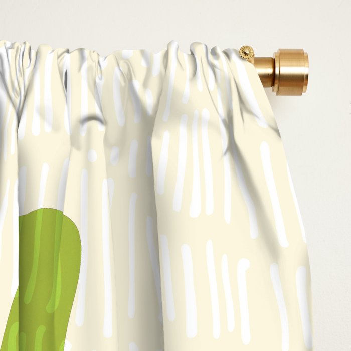 All Day Everyday in Green and Orange Nature Window Curtain Gallery Image 2