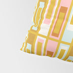 Mid Century Modern Geometric Lexington Ave Pattern in Mustard Pink Ice Blue Pillow Sham Gallery Image 4