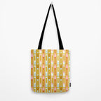 Mid Century Modern Geometric Lexington Ave Pattern in Mustard Pink Ice Blue Tote Bag Gallery Image 2
