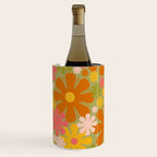 Retro 60s 70s Aesthetic Floral Pattern in Green Pink Yellow Orange Wine Chiller Gallery Image 3