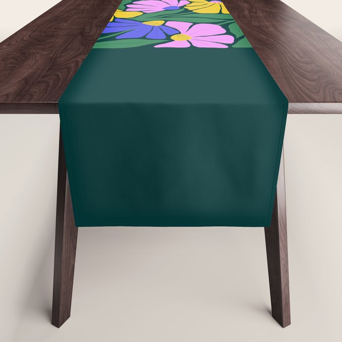 Midnight Summer: Matisse Foliage | Flower Market 001 Table Runner Gallery Image 1