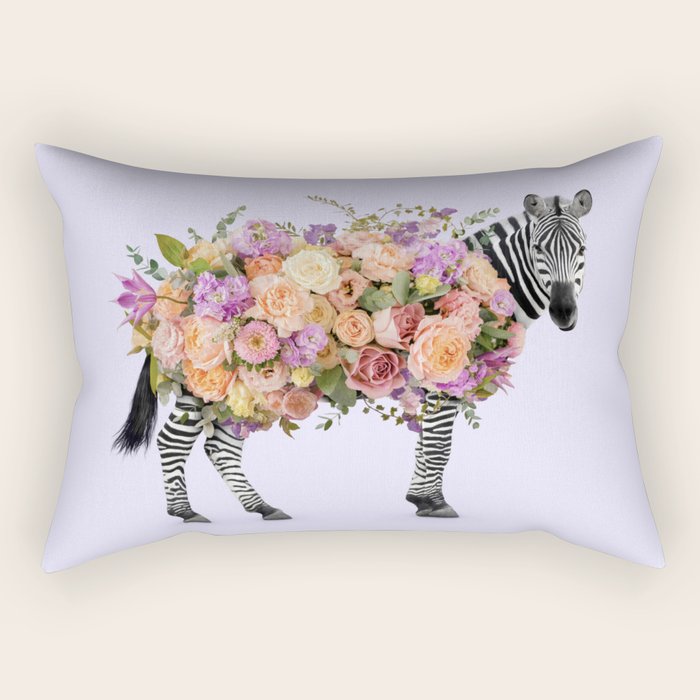 FLORAL ZEBRA Rectangular Pillow Gallery Image 1