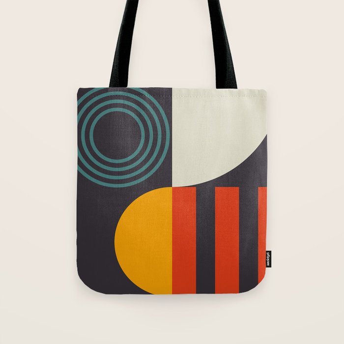 mid century bauhaus geometry square 2 Tote Bag Gallery Image 1