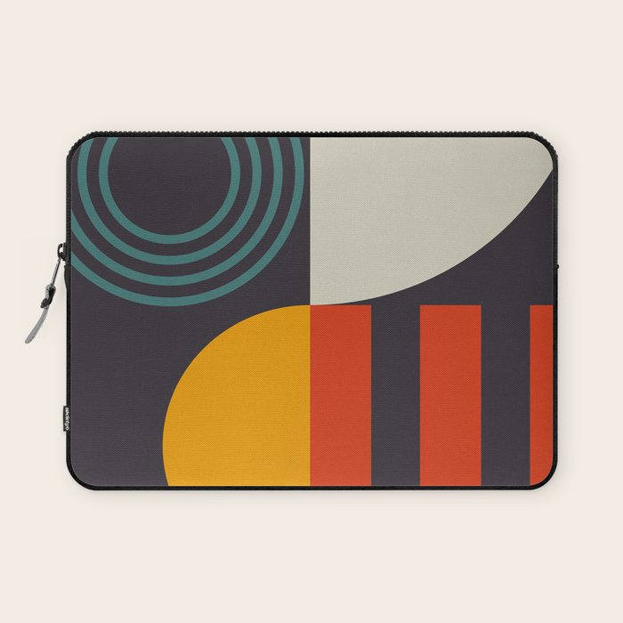 mid century bauhaus geometry square 2 Laptop Sleeve Gallery Image 1