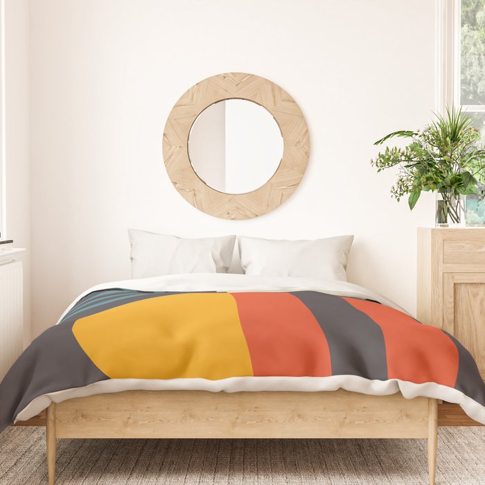 mid century bauhaus geometry square 2 Duvet Cover Gallery Image 3
