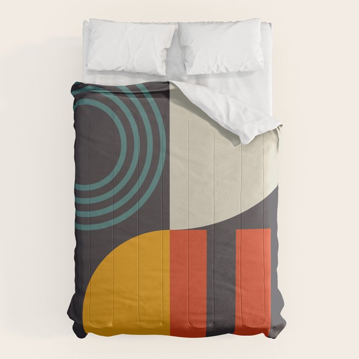 mid century bauhaus geometry square 2 Comforter Gallery Image 6