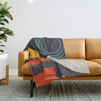 mid century bauhaus geometry square 2 Throw Blanket Gallery Image 1
