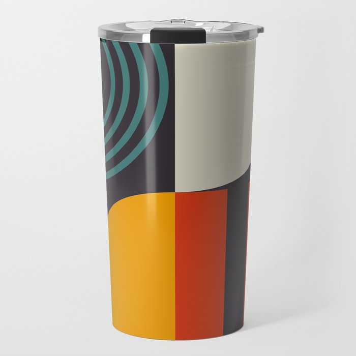 mid century bauhaus geometry square 2 Travel Mug Gallery Image 1