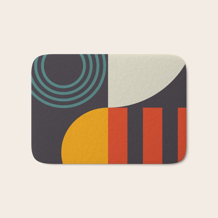 mid century bauhaus geometry square 2 Bath Mat Gallery Image 1