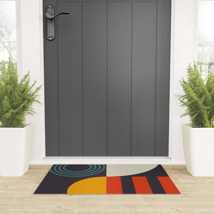 mid century bauhaus geometry square 2 Welcome Mat Gallery Image 3