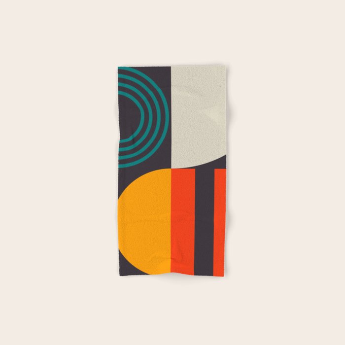 mid century bauhaus geometry square 2 Bath Towel Gallery Image 1