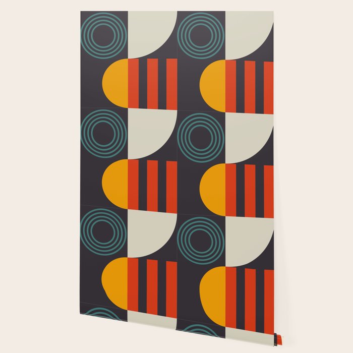 mid century bauhaus geometry square 2 Wallpaper Gallery Image 2