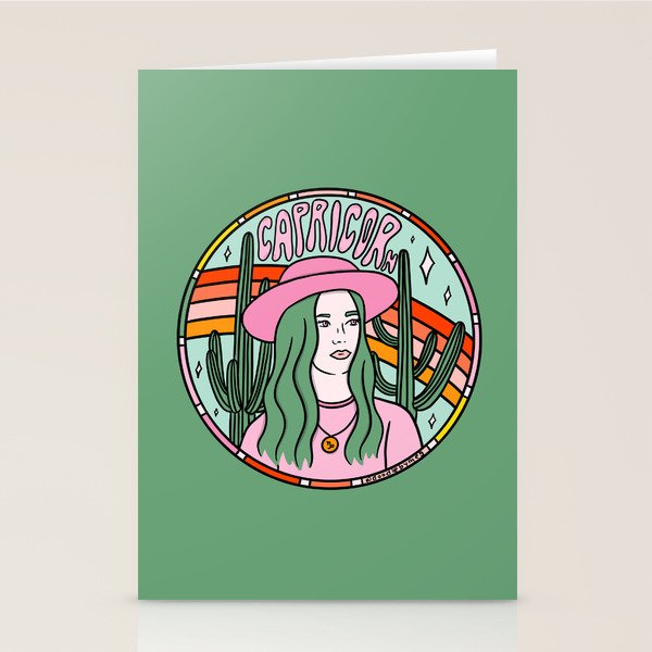 Capricorn Cowgirl Stationery Card Gallery Image 1