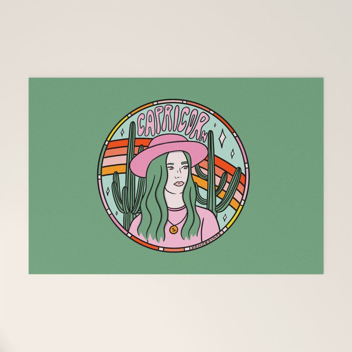 Capricorn Cowgirl Welcome Mat Gallery Image 1
