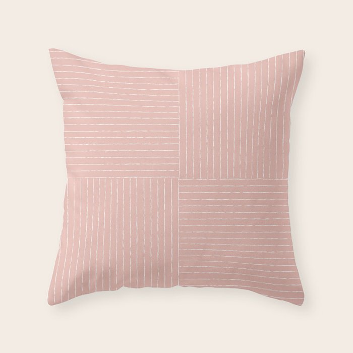 Lines III (Pink) Throw Pillow Gallery Image 1