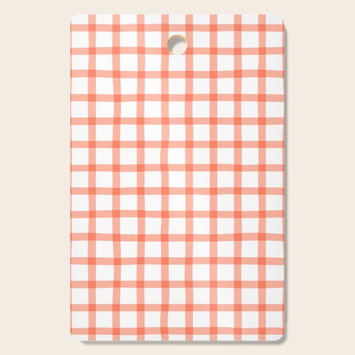 Red geometric plaid gingham pattern Cutting Board Gallery Image 1