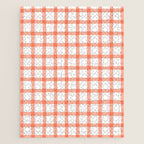 Red geometric plaid gingham pattern Jigsaw Puzzle Gallery Image 1
