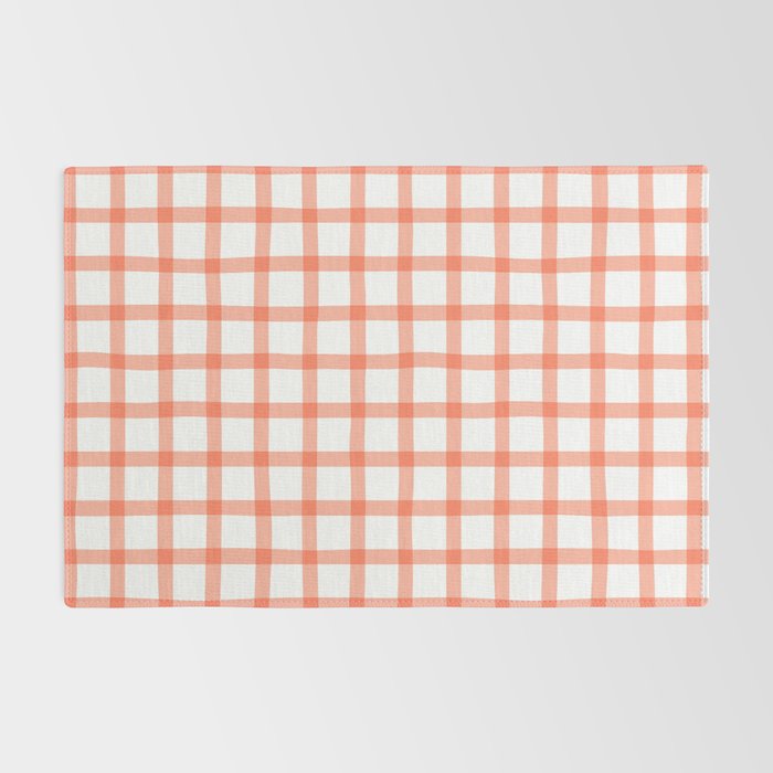 Red geometric plaid gingham pattern Rug Gallery Image 2