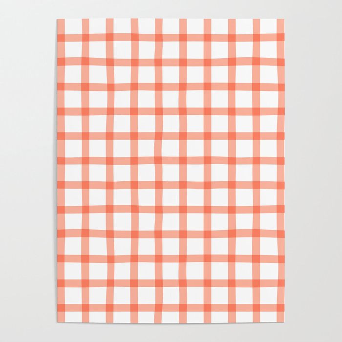 Red geometric plaid gingham pattern Poster Gallery Image 4