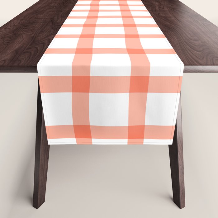 Red geometric plaid gingham pattern Table Runner Gallery Image 1
