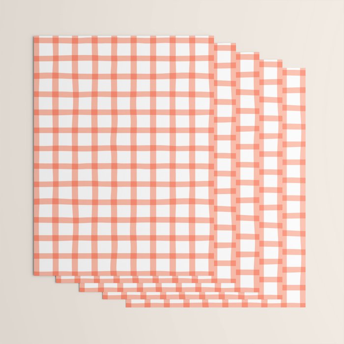 Red geometric plaid gingham pattern Wrapping Paper Gallery Image 3