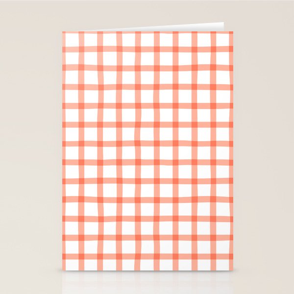 Red geometric plaid gingham pattern Stationery Card Gallery Image 2